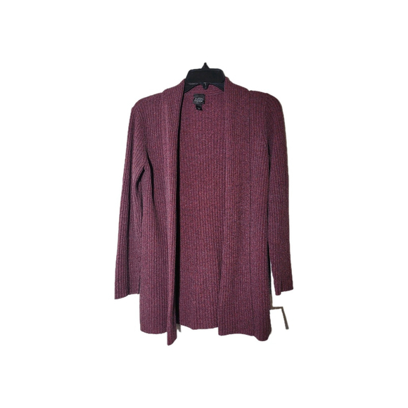 NWOT Eileen Fisher Women's Silk Long Sleeves Open Front Cardigan Burgundy PP - Picture 2 of 10